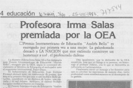 Profesora Irma Salas premiada por la OEA.