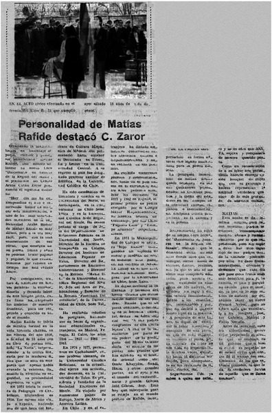 Personalidad de Matías Rafide destacó C. Zaror.
