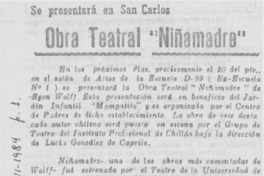 Obra teatral "Niñamadre".