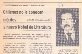 Chilenos no le conocen méritos a nuevo Nobel de Literatura
