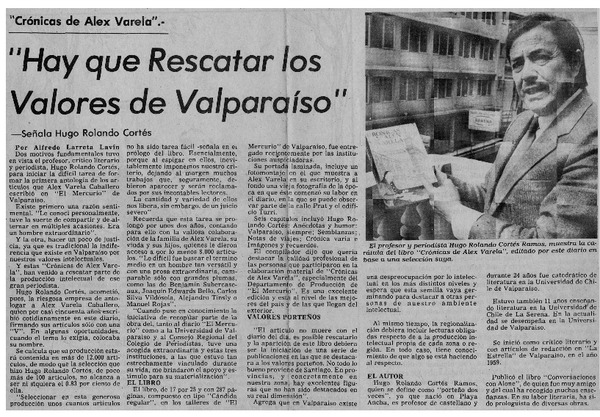"Hay que rescatar los valores de Valparaíso"