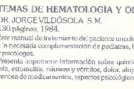 Temas de hematología y oncología pediátrica.