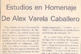 Estudios en homenaje de Alex Varela Caballero