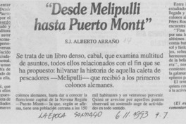 "Desde Melipulli hasta Puerto Montt"