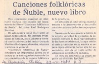 Canciones folklóricas de Ñuble, nuevo libro.