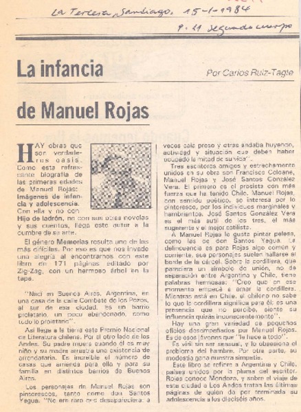 La infancia de Manuel Rojas