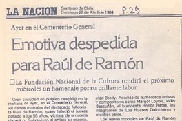 Emotiva despedida para Raúl de Ramón.