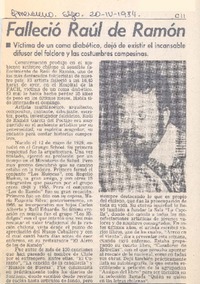 Falleció Raúl de Ramón.