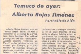 Temuco de ayer: Alberto Rojas Jiménez