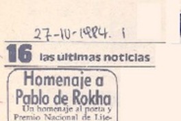 Homenaje a Pablo de Rokha.