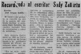 Recordando al escritor Sady Zañartu
