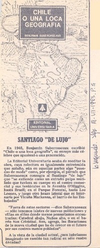 Santiago "de lujo".