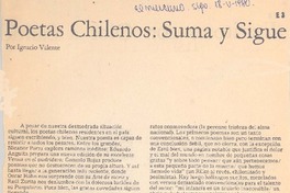 Poetas chilenos: suma y sigue