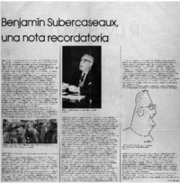 Benjamín Subercaseaux, una nota recordatoria