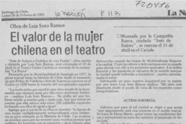 El valor de la mujer chilena en el teatro.
