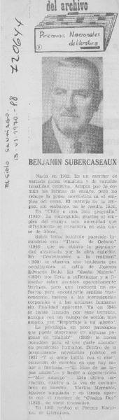Benjamín Subercaseaux.
