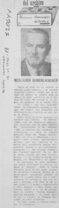 Benjamín Subercaseaux.