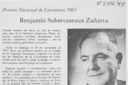 Benjamín Subercaseaux Zañartu.