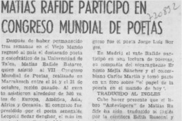 Matías Rafide participó en Congreso Mundial de Poetas.