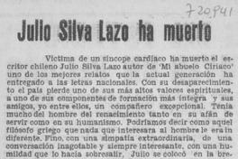 Julio Silva Lazo ha muerto