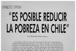 "Es posible reducir la pobreza en Chile" : [entrevistas]