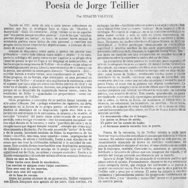 Poesía de Jorge Teillier