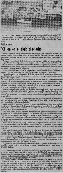 "Chiloé en el siglo dieciocho".