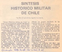 Síntesis histórico militar de Chile.