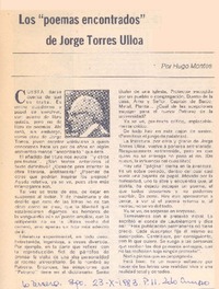 Los "poemas encontrados" de Jorge Torres Ulloa