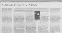 A Allende lo que es de Allende