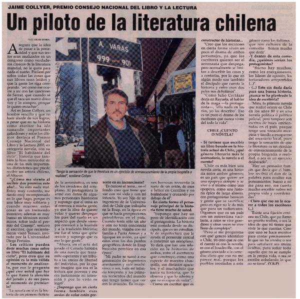 Un piloto de la literatura chilena: [entrevista]