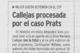 Callejas procesada por el caso Prats.