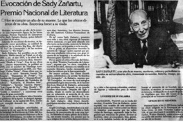 Evocación de Sady Zañartu, Premio Nacional de Literatura.