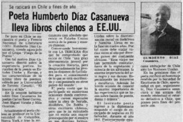 Poeta Humberto Díaz Casanueva lleva libros chilenos a EE.UU.