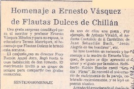 Homenaje a Ernesto Vásquez de flautas dulces de Chillán.