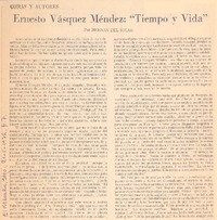 Ernesto Vásquez Méndez: "Tiempo y vida"