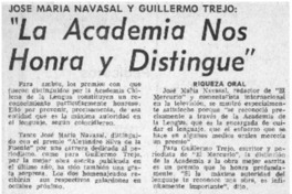 "La Academia nos honra y distingue".