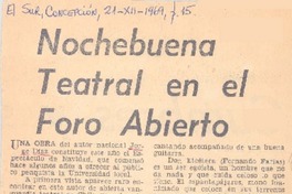 Nochebuena teatral en el foro abierto.