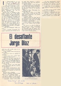 El desafiante Jorge Díaz : [entrevista]