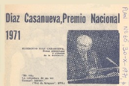 Díaz Casanueva, Premio Nacional