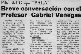 Breve conversación con el profesor Gabriel Venegas
