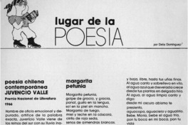 Poesía chilena contemporánea Juvencio Valle