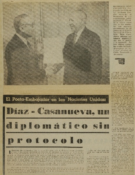 Díaz-Casanueva, un diplomático sin protocolo : [entrevistas]