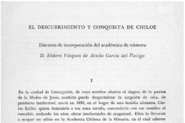 El descubriento y la conquista de Chiloé: discurso de incorporación del académico de número