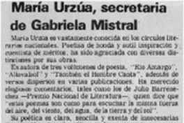 María Urzúa, secretaria de Gabriela Mistral