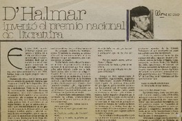 D'Halmar inventó el premio nacional de literatura