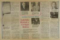 Amistad epistolar entre Gabriela Mistral y Enrique Molina