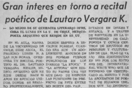Gran interés en torno a recital poético de Lautaro Vergara K.