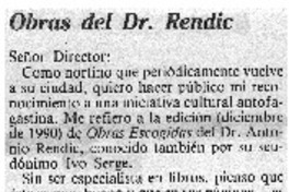 Obras del Dr. Rendic.