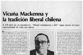 Vicuña Mackenna y la tradición liberal chilena
